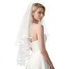 DEEDOCHY Wedding Veil,Bridal Veil,Veils for Women Wedding,2 Tiers White Bridal