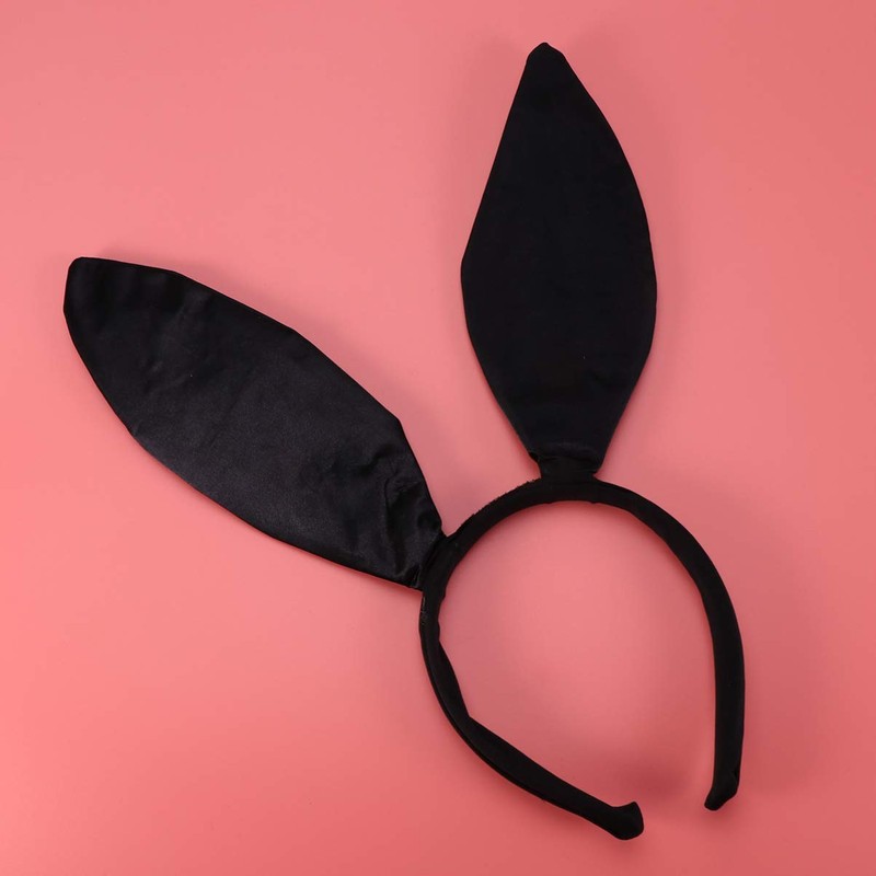 FRCOLOR Bunny Ears Headband Black Rabbit Ear Hair Hoop Bunny