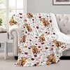 Highland Cows Floral Baby Blanekt Gifts Boys Girls Kids, Highland