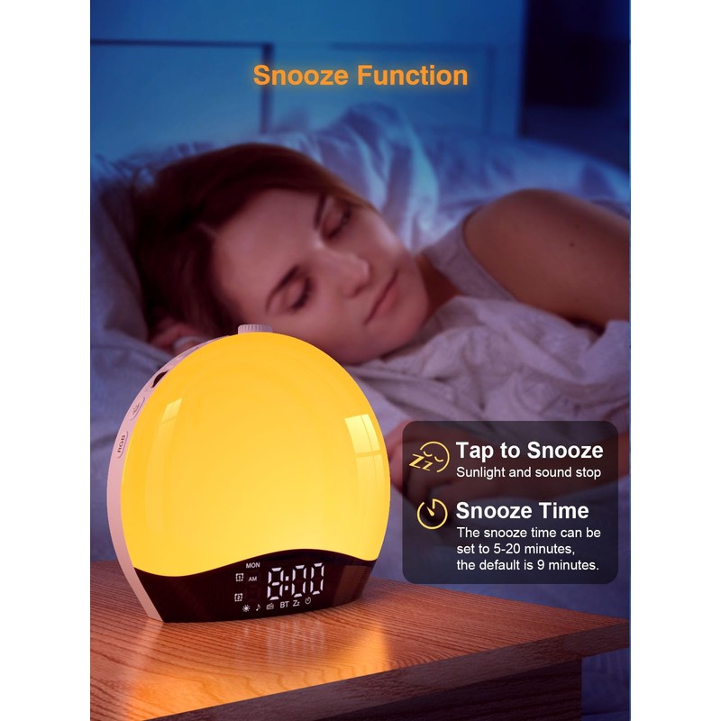 Togaga Newest Sunrise Alarm Clock, Wake Up Light Night Light,