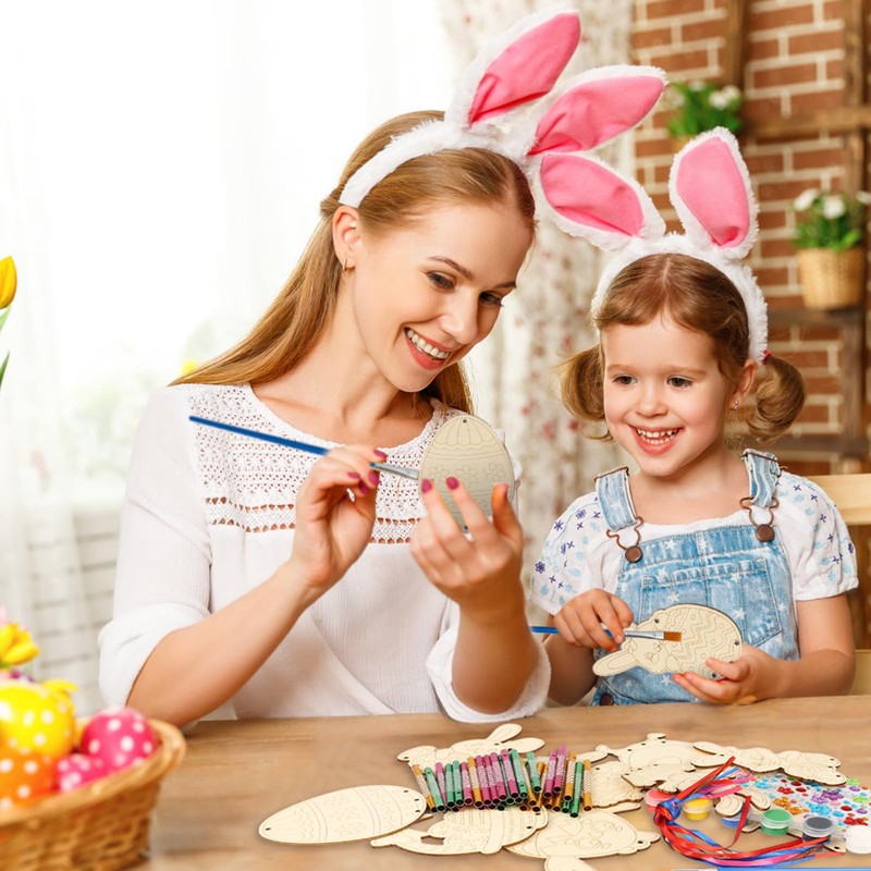 HAKOTOM Pack of 10 Easter Wind Chimes Craft Set Children