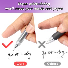 EZWORK Rolling Ball Pens, Quick Dry Ink Rollerball Pen, 0.5 mm Extra Fine Point Liquid Ink Pen, Pack of 12, Multicolor