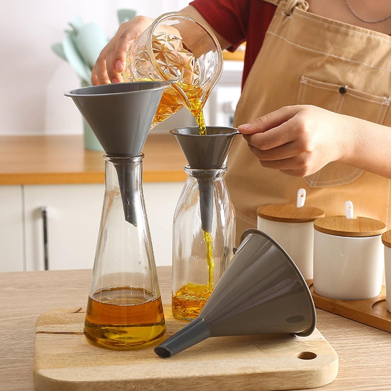 Plastic Kitchen Funnel Set of 3, Round Kitchen Funnels for