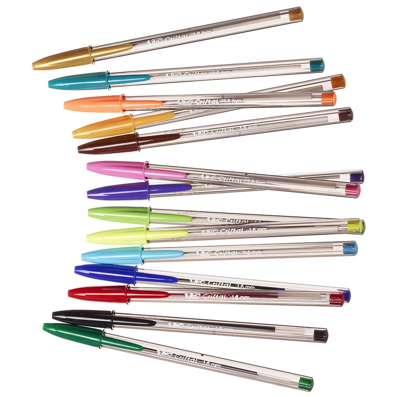 BIC Cristal Multicolour Ballpoint Pens With Wide Tip (1.6mm) Pens