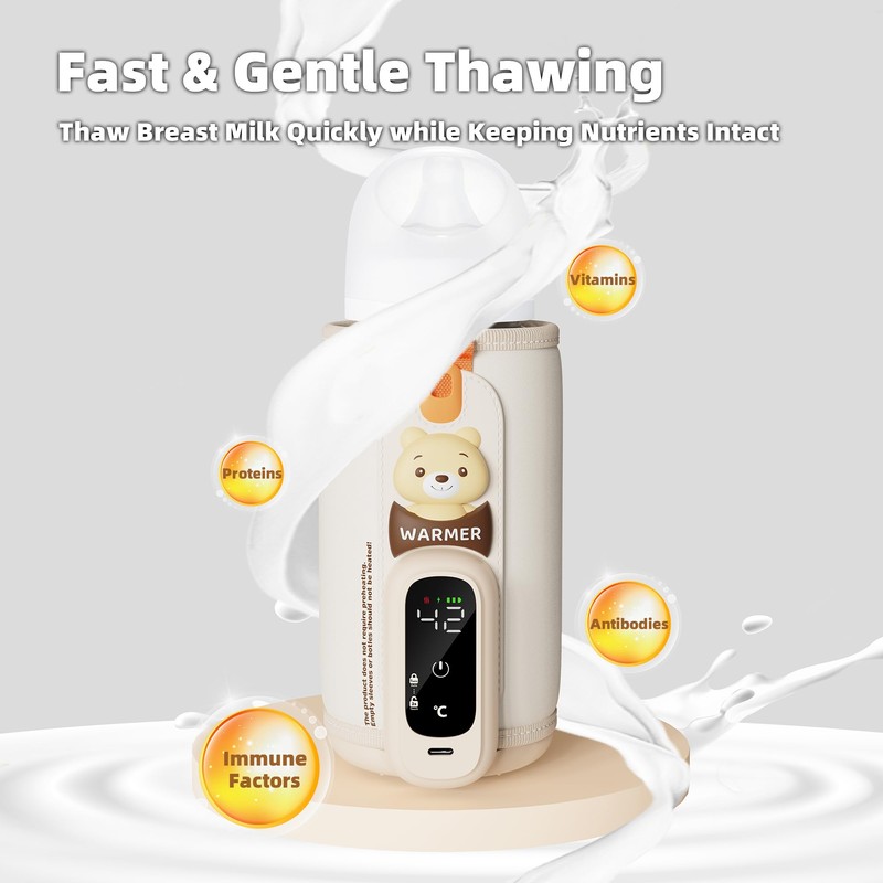Portable Bottle Warmer for Travel, Baby Bottle Warmer for Breastmilk