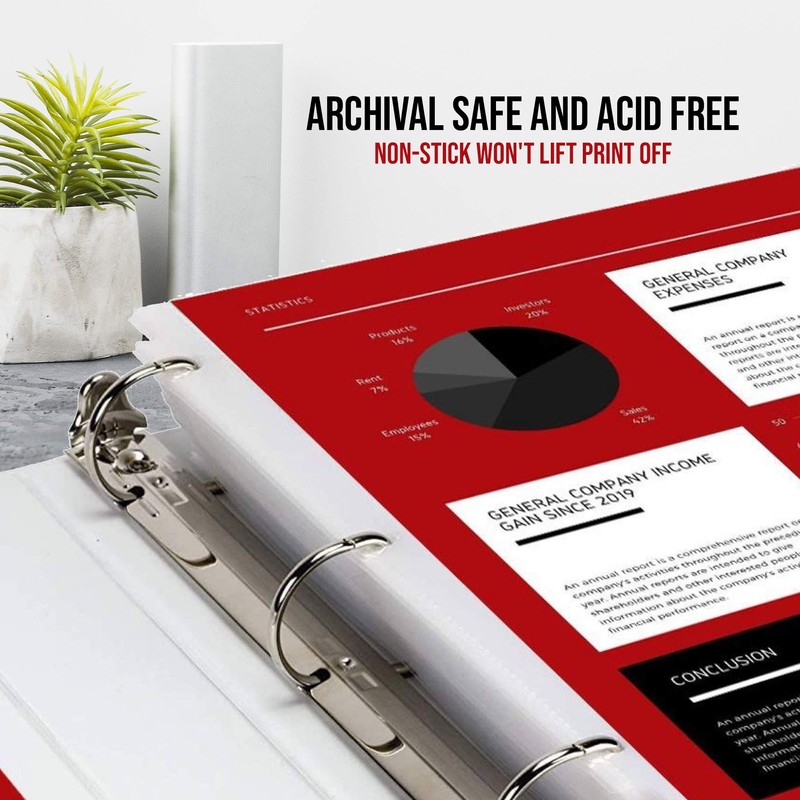 Performore 25 Sheet Protectors, Landscape Clear Sheet Protectors 8.5 X