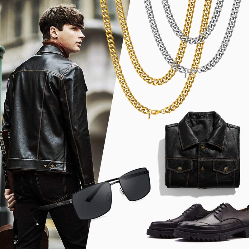 Men's, Women Gold Curb Chain Stainless Steel 18 Inches Solid