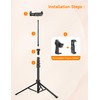 Phone Tripod, 86" Tall Tripod for iPhone with Flexible Gooseneck