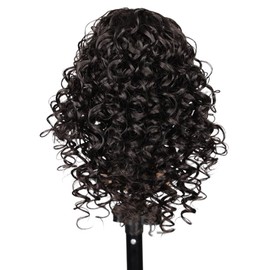 Xiaofeng Spring Curly Ponytail Hairpiece Light Black Drawstring Synthetic Ponytail Extension for Women and Girls Daily Use (4#, 12 Inches)