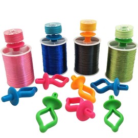 Fbshicung Fbshicung 100 Pieces Bobbin Holder, Thread Spool Holder Stack Bobbins on Top of Thread Spools for Type A& L and M Bobbins for Embroidery, Quilting & Sewing
