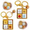 2pc Novelty Fidget Keyboard Keychain, Finger Fidget Clicker with Light