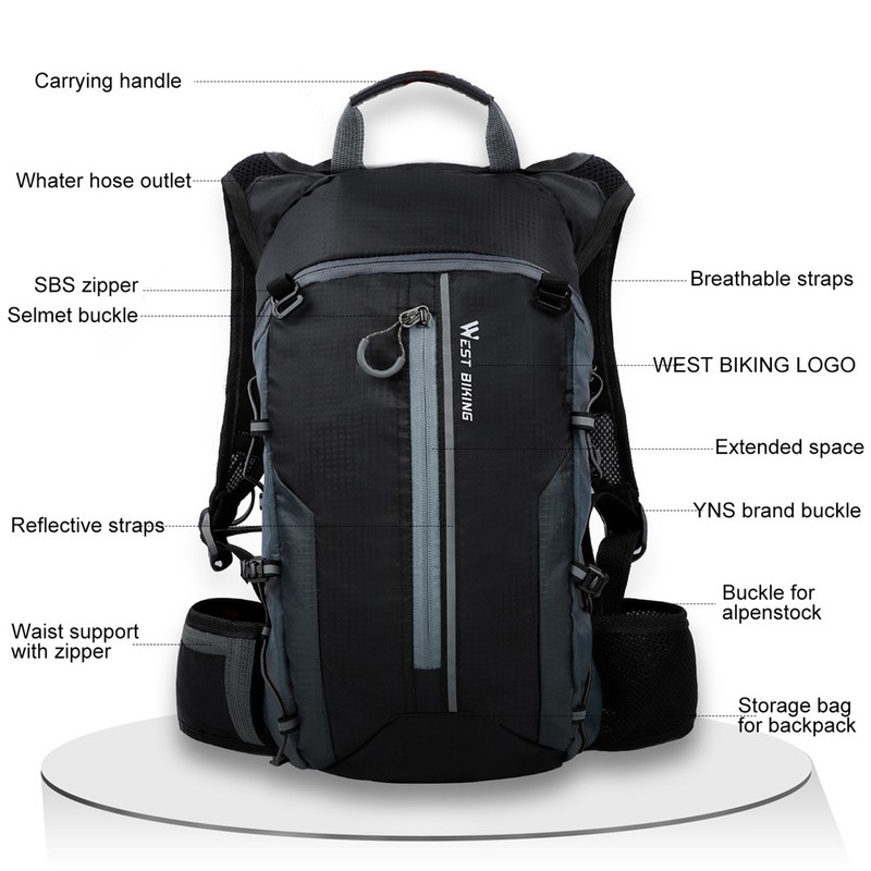 WEST BIKING Waterproof Bicycle Bag Cycle Backpack Breathable 10L Ultralight