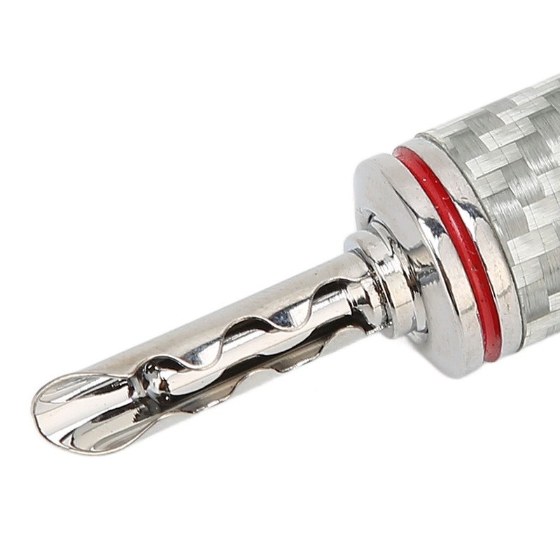 4pcs BFA Banana Plug Brass White Carbon Fiber Shell Speaker