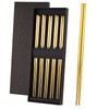 OIULO Gold Stainless Steel Chopsticks - Reusable Chopsticks - 5