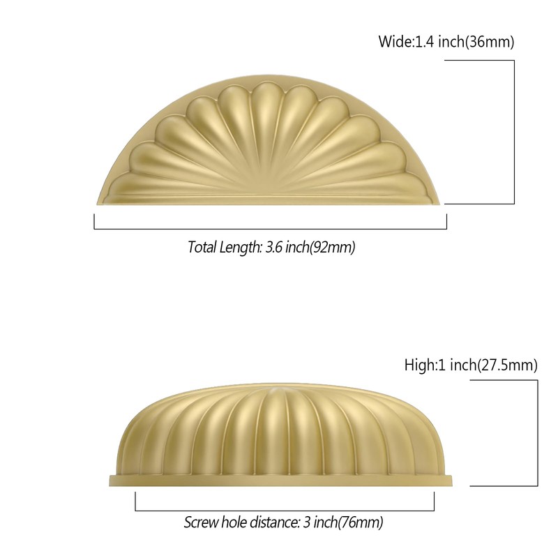 Asidrama 10 Pack 3 Inch(76mm) Brushed Gold Kitchen Cabinet Handles,