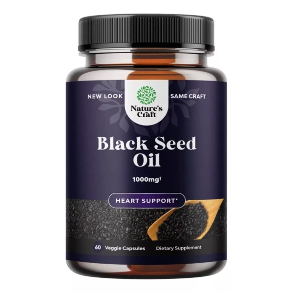 Natures Craft Black Seed Oil 1000mg 60 Softgels Apoyo Inmunológico Sabor S/n