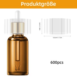 Pack of 600 Transparent PVC Shrink Film, 4.4 x 3 cm PVC Shrink Film, Plastic Perforated Shrink Film, for Glasses and Liquid Bottles Bottle Stopper