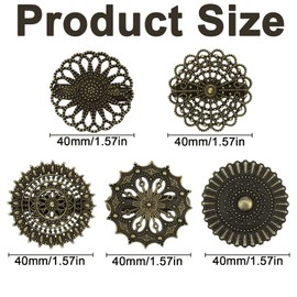 FAENK Pack of 5 Vintage Cardigan Clip Set Cardigan Clips Women's Round Vintage Cape Brooch Scarf Clip Gold Collar Dress Clips Shirt Clips Brooches for Clothing Vintage, Metal