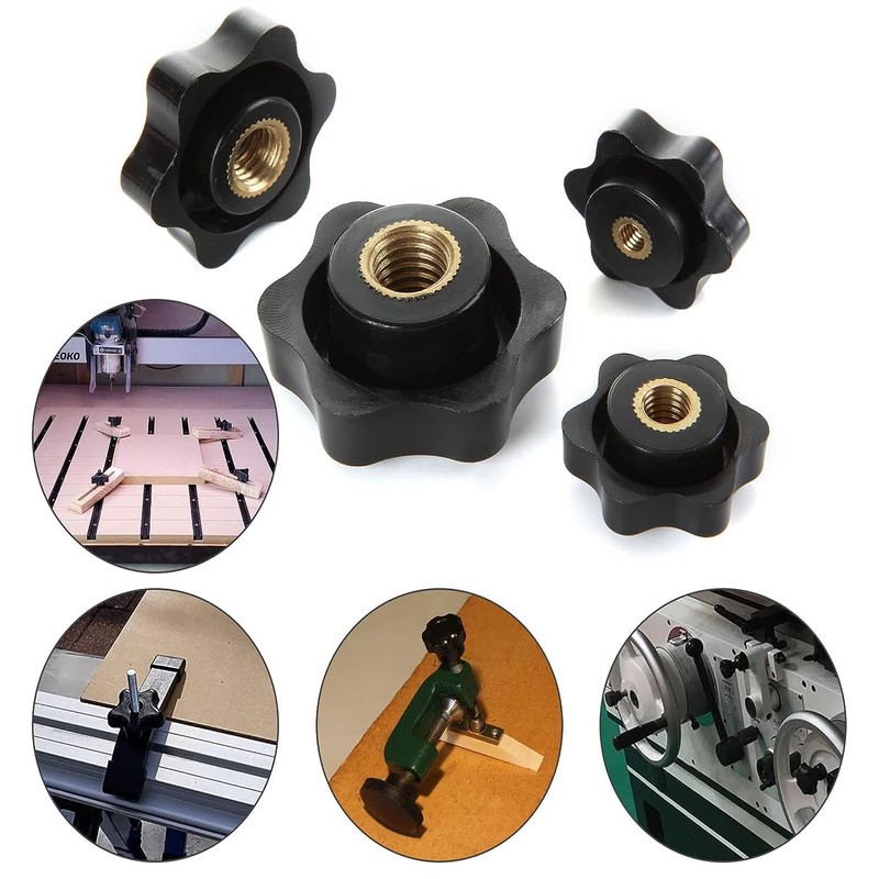 Boxonly 1pcs M6 Star Knobs Nuts for Mechanical Devices Electronic