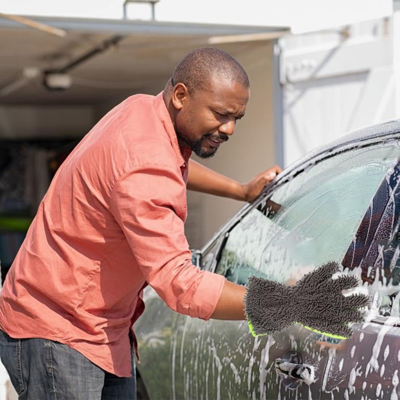 Car Wash Glove 5 Finger Double Sided Car Wash Towel