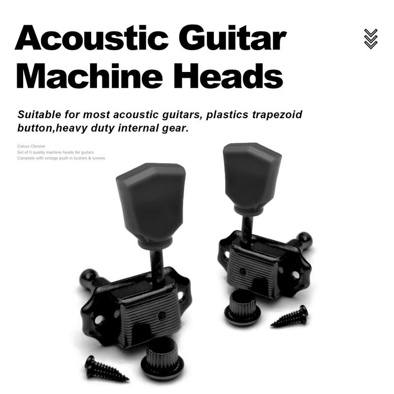 MAXCHEER 3R3L Vintage Guitar Deluxe String Tuning Pegs Machine Heads