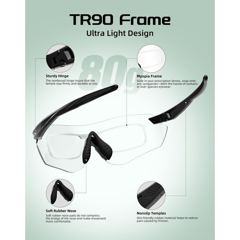 Innerking Cycling Glasses Photochromic Sunglasses for Men Women