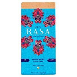 Dirty Rasa Coffee with Adaptogens 8 Ounce - Low Caffeine Coffee Substitute - Chaga & Reishi Mushroom - Concentration & Energy - Organic, Fair Trade, Vegan, Gluten Free