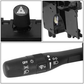 Auto Dynasty Factory Style Multi-Function Combination Switch Assembly Compatible with Chrysler Dodge Neon Sx 2.0 Plymouth 2000-2005, Driver Left Side, Black