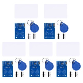 DORHEA 5Pcs RFID RC522 RF IC Card Sensor Module Kit with Reader, S50 Blank Card, Key Fob and Key Fob RFID Sensor