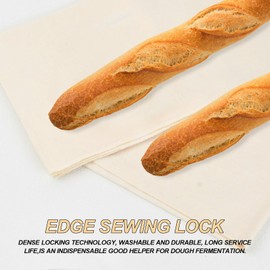 Volumoon Pack of 3 Natural Linen Dough Cloth, Baker's Linen, Linen Cloth Bread Baking, Baker's Linen, Baking Linen, Dough Cloth, Linen Cloth for Bread Baking for Pastries, Baguettes, Bread, 75 x 45 cm