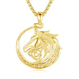 PARYFO Viking Necklace for Men 925 Sterling Silver Norse Wolf/Thor Hammer/Dragon/Odin/Horse Pendant Viking Mjolnir Norse Amulet Jewelry Gifts for Men Women Boys, Sterling Silver, No Gemstone