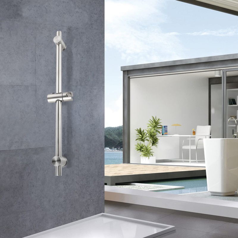BANGPU 24 Inch Shower Slide Bar, Adjustable Shower Bar For