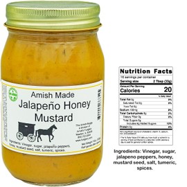 Jalapeno Honey Mustard 19 oz. (2 Jars) The Amish-Buggy a division of Arndt's Fudgery