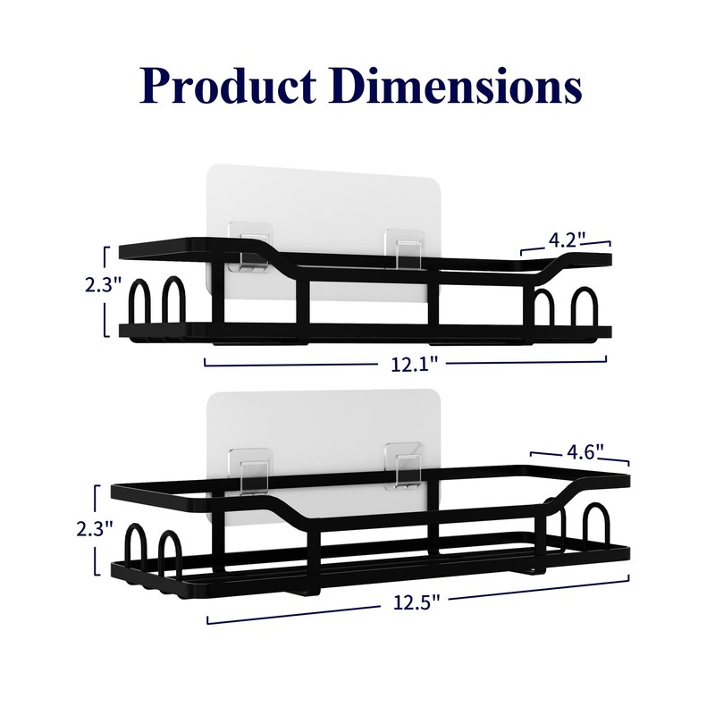 Kitsure Shower Caddy - 2 Pack, No Drilling Shower Organizer