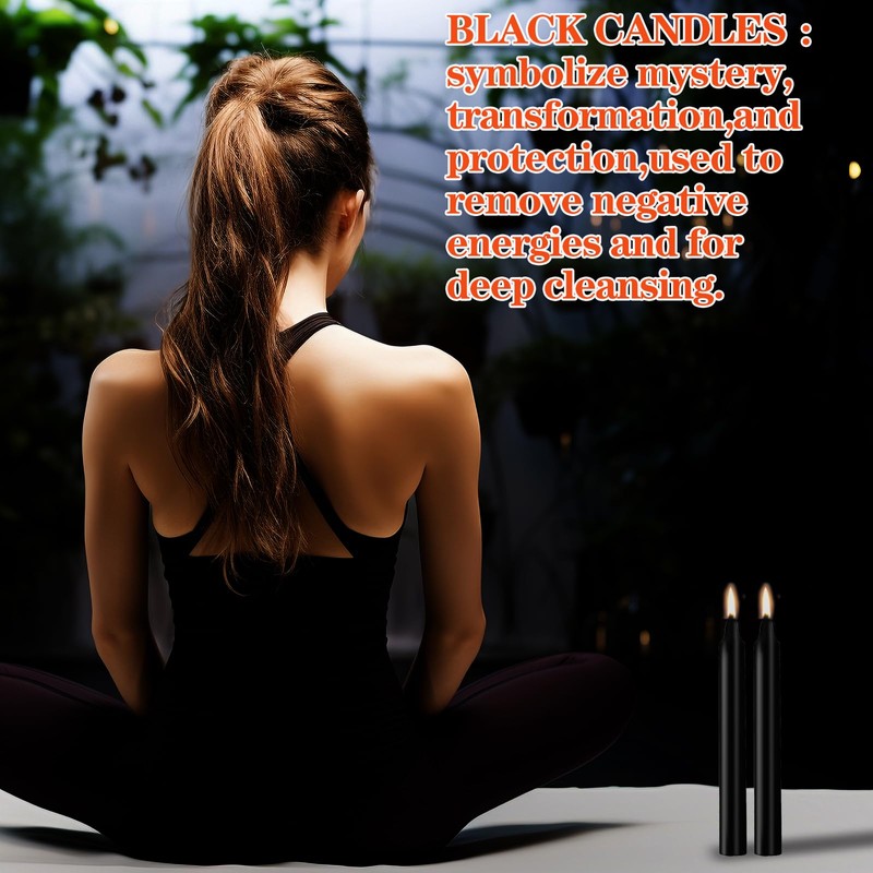 Kunrsug 24 Pack Black Spell Chime Candles – Premium Mini