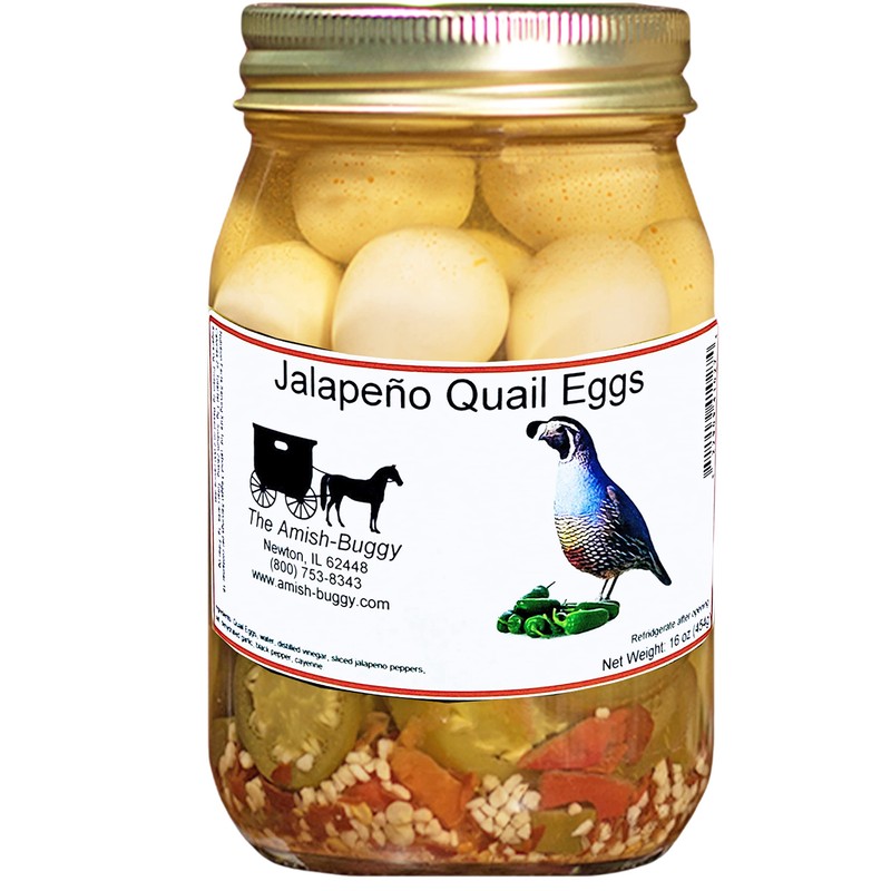 The Amish-Buggy Jalapeno Quail Eggs, 2 jars 16 Ounce