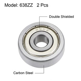 sourcing map 638ZZ Deep Groove Ball Bearings Z2 8mm X 28mm X 9mm Double Shielded Carbon Steel 2pcs