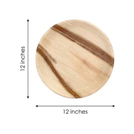 NEATtable Palm Leaf Plates | Disposable & Compostable | Eco Friendly & 100% Natural | Great for Outdoor Events, Wedding, Party, Barbecues | 12-inch Round Plate, Pack of 25
