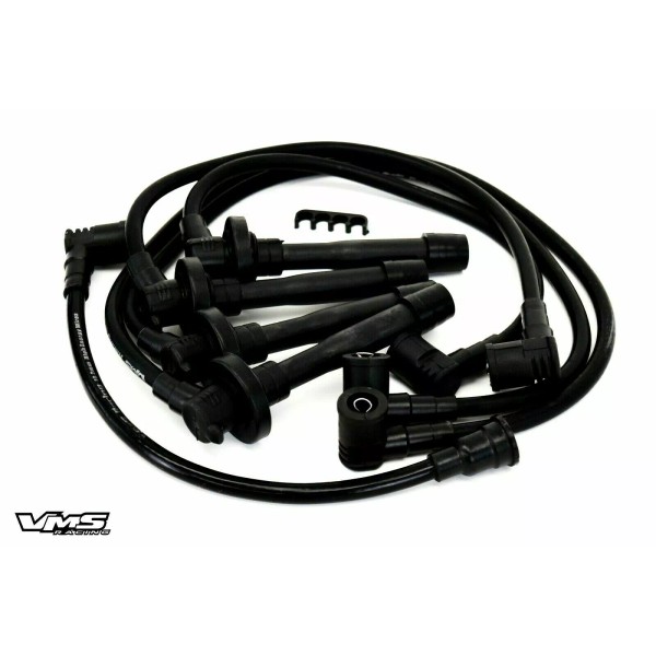 VMS RACING BLACK 10.2MM SPARK PLUG IGNITION WIRES CABLE FOR