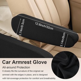 4 PCS Car Front Seat Armrest Covers, Elastic Fabric Seat Arm Rest Cover for Car Seats Covers with Armrest Universal Replacement Fabric Auto Seats Arm Rest Protectors Vehicle Interior Decor Accessories