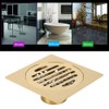 QANYEGN Gold Bathroom Drain, Copper Shower Floor Drain, Brass Shower