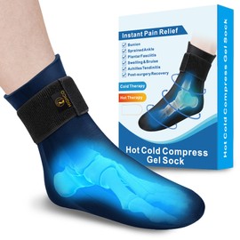 highco Ankle Ice Pack Wrap for Swelling and Injuries Recovery,Cooling Ice Sock for Foot,Ice Pack for Ankle Compression,Plantar Fasciitis & Achilles Tendonitis Relief,Navy Blue
