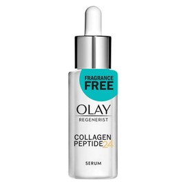 Olay Collagen Peptides Visibly Enhanced Face Serum Fragrance-free Anti-aging Vitamin B3+ to hydrate and soften skin Absorbs quickly Non-greasy 1.3 FL OZ (40mL) / 올레이 콜라겐 펩타이드 눈에 띄게 강화된 페이스 세럼 수분 공급 및 피부를 부드럽게 해주는 무향 안티 에이징 비타민 B3+ 빠르게 흡수 기름지지 않음 1.3 FL OZ (40mL)