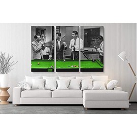 Blaze Canvas Rat Pack Playin Pool Colored Canvas Art Wall Home Decor (3 Piece Medium)