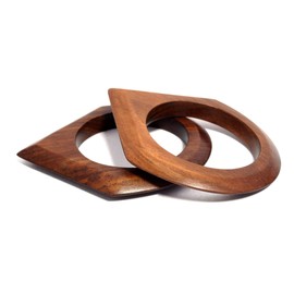 Pure Hands Geo Adroit – Handcrafted Sisoo Wood Bangle, Pointed Edge Design, Satin Wax Finish, Lightweight & Modern, Eco-Friendly Jewelry, Minimalist & Geometric Style | Geo Style Collection