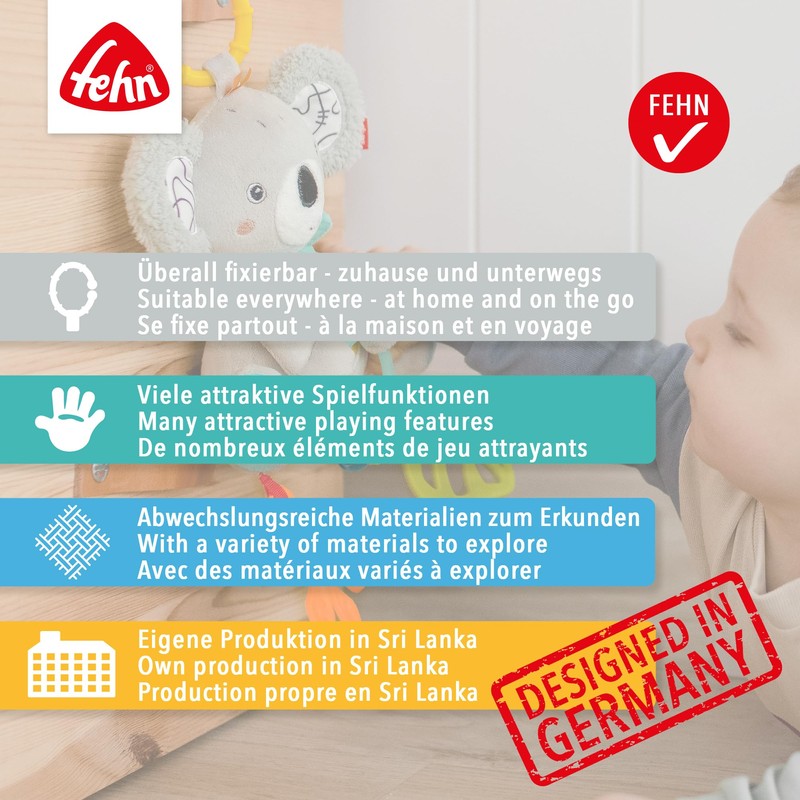Fehn Otter Activity Cube - Motor Skills Toy with Hanging
