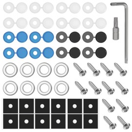 WUISOLQP Kennzeichen Schrauben mit Kappen, Anti Diebstahl Kennzeichen Schrauben Kennzeichenhalter Schrauben Sicherheitsschrauben Diebstahlschutz Nummernschild Schrauben für Behoben KFZ Nummernschild