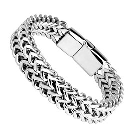 LOVANS Stainless Steel Bracelet for Men and Teens Braided Bracelets Unisex 19-22 cm, Unit size, Metal, No information