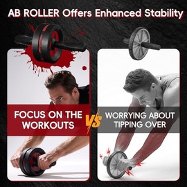 Rueda Abdominales para Fuerza Core - Equipo Entrenamiento Abdominal - Rueda Gimnasio Eficaz para Abs y Centro de Fuerza, Ideal para Casa y Gimnasio