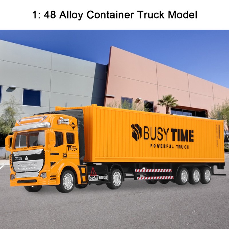 1: 48 Alloy Container Truck Model Toy Highly Simulation Children